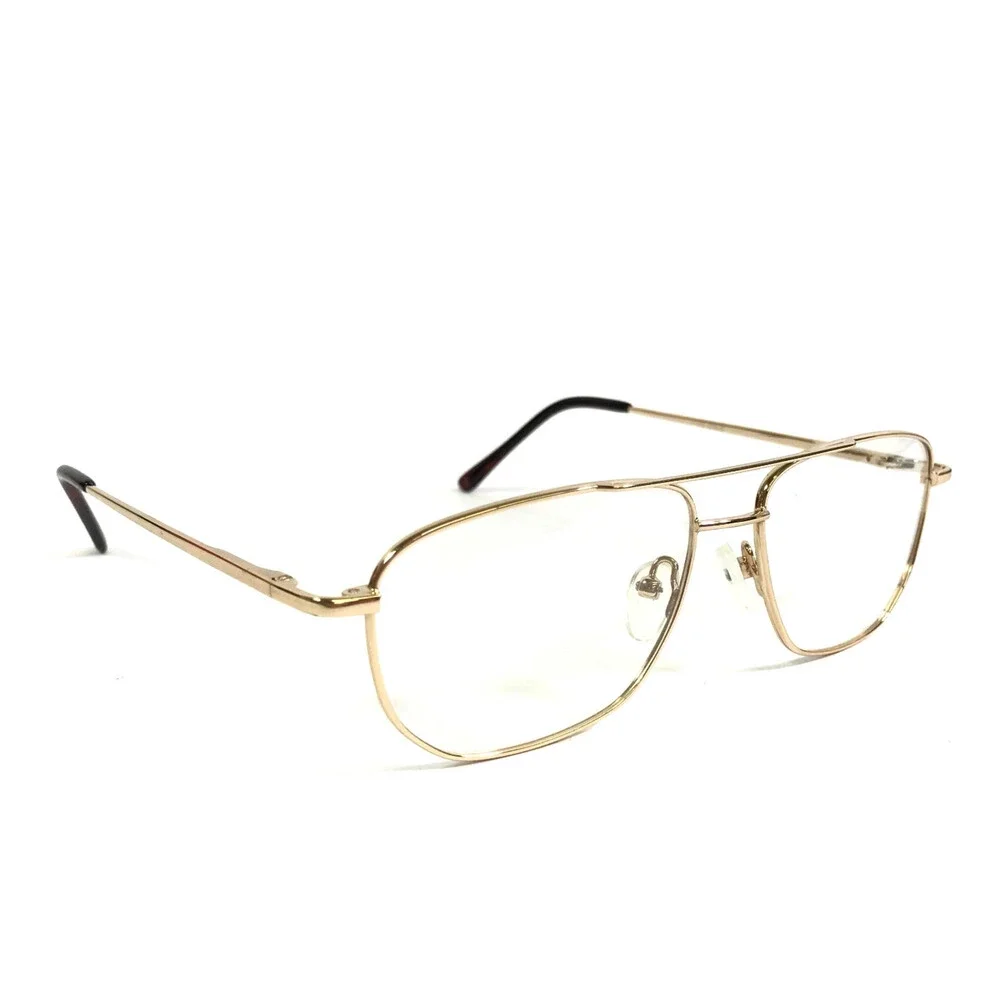 Shiny Gold Aviator Eyeglasses Frames P-115 GOLD Aviator Wire Rim 55-15-140
